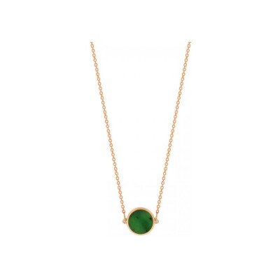 GINETTE NY MINI EVER disc necklace, rose gold, jade