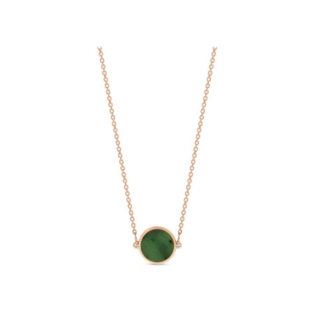 Collier GINETTE NY MINI EVER en or rose et jade