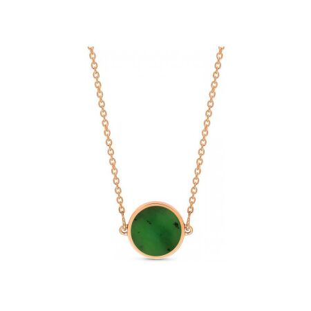 GINETTE NY MINI EVER DISC necklace, rose gold, jade