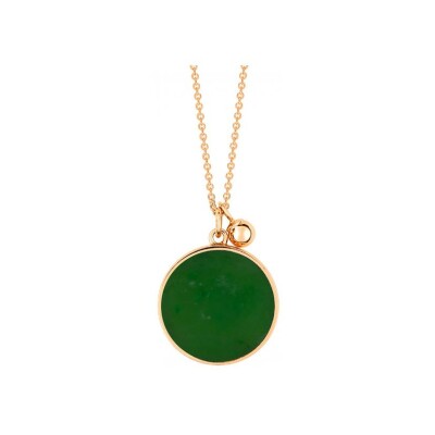 Collier Ginette NY EVER DISC en or rose et jade