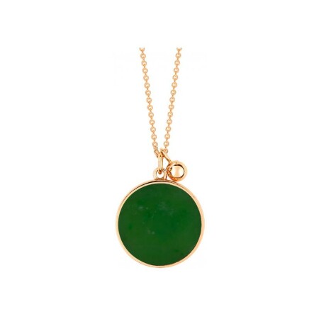 GINETTE NY EVER DISC on chain, rose gold, jade