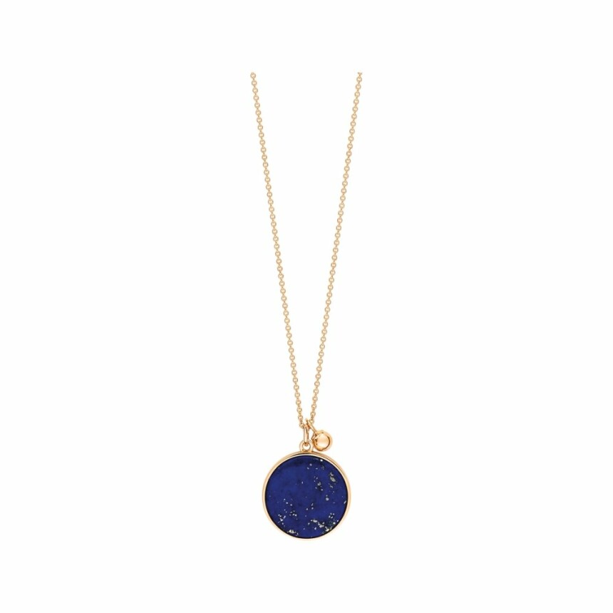 Ginette NY EVER Disc necklace, rose gold, lapis lazulis