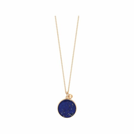 Ginette NY EVER Disc necklace, rose gold, lapis lazulis