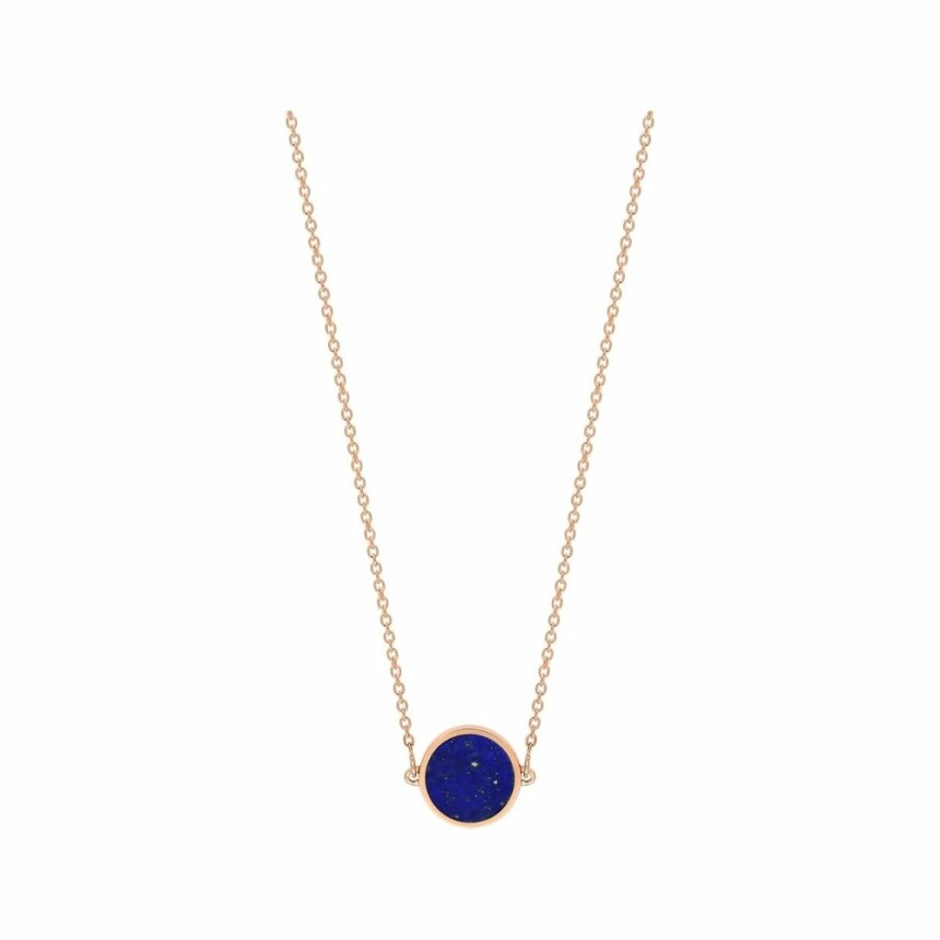 Collier Ginette NY Mini Ever Disc en or rose et lapis lazuli