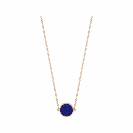 GINETTE NY Mini Ever Disc necklace, rose gold and lapis lazulis