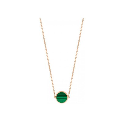 Collier GINETTE NY EVER en or rose et malachite