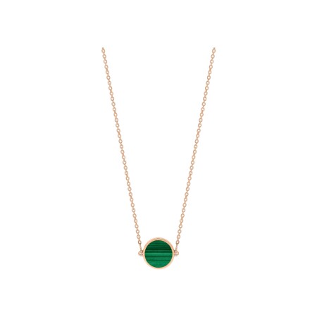 Collier GINETTE NY EVER en or rose et malachite