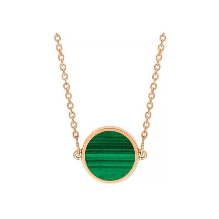 GINETTE NY EVER DISC necklace, rose gold and malachite