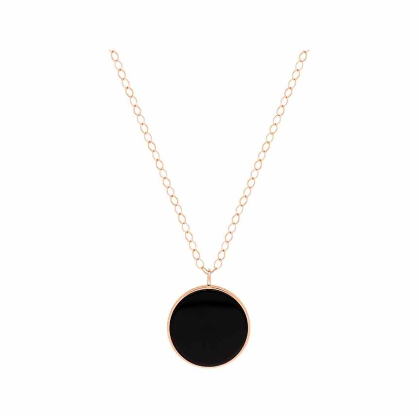 Collier Ginette NY Jumbo EVER en or rose et onyx noir