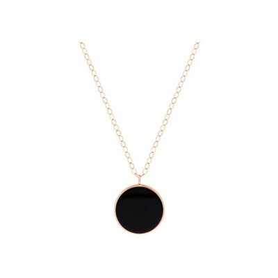 Ginette NY Jumbo EVER necklace, rose gold and black onyx