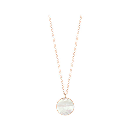 GINETTE NY LOVE Jumbo ever necklace, rose gold and white mother-of-pearl