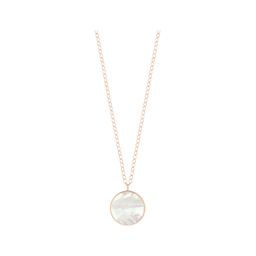 GINETTE NY LOVE Jumbo ever necklace, rose gold and white mother-of-pearl