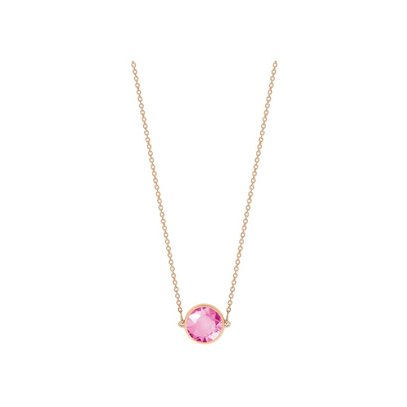 GINETTE NY MINI EVER necklace, pink gold and pink corundum