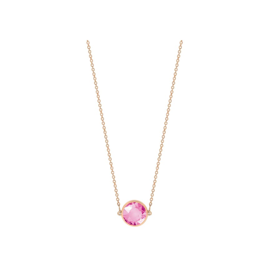 Collier GINETTE NY MINI EVER en or rose et corindon rose