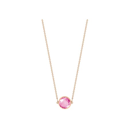 GINETTE NY MINI EVER necklace, pink gold and pink corundum