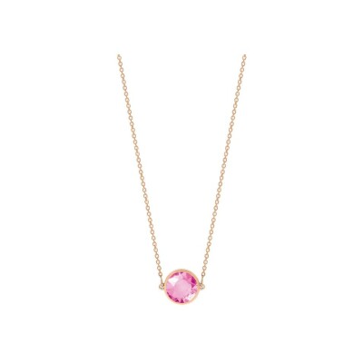 GINETTE NY MINI EVER DISC necklace, pink gold and pink corundum