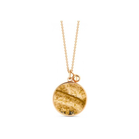 GINETTE NY EVER DISC necklace, rose gold and jasper