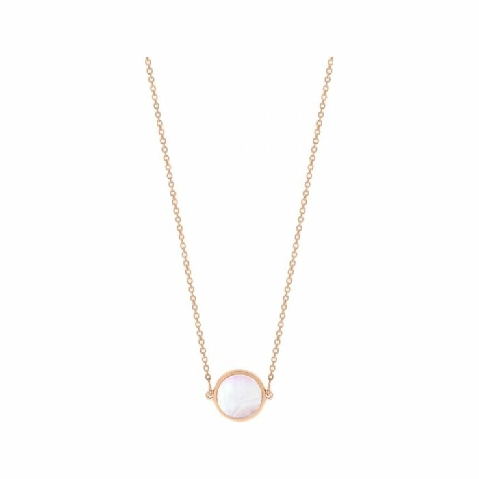 Ginette NY MINI EVER necklace, rose gold and pink mother-of-pearl