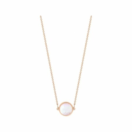 Ginette NY MINI EVER necklace, rose gold and pink mother-of-pearl