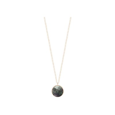Collier Ginette NY EVER jumbo en or rose et nacre noire
