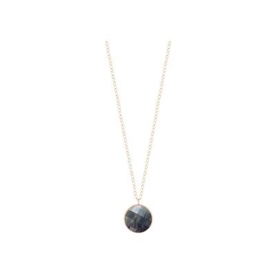 Collier Ginette NY EVER jumbo en or rose et nacre noire