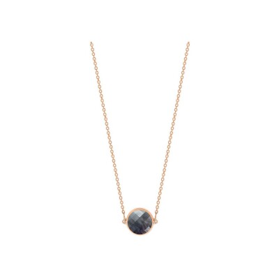 Collier Ginette NY MINI EVER en or rose et nacre noire
