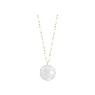 Ginette NY EVER Jumbo Necklace in rose gold and moonstone