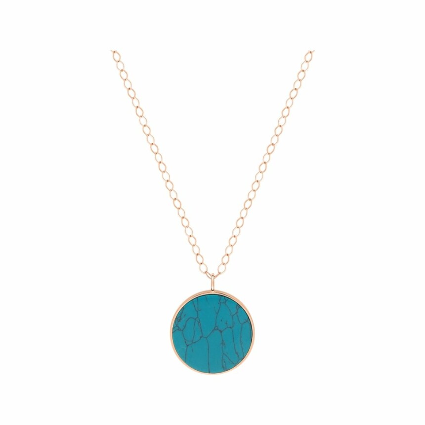 Ginette NY Jumbo EVER necklace, rose gold and turquoise