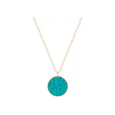 Ginette NY Jumbo EVER necklace, rose gold and turquoise