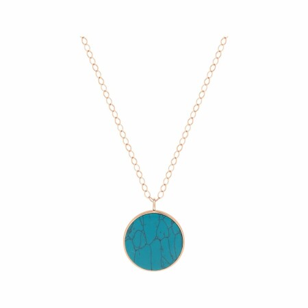 Ginette NY Jumbo EVER necklace, rose gold and turquoise