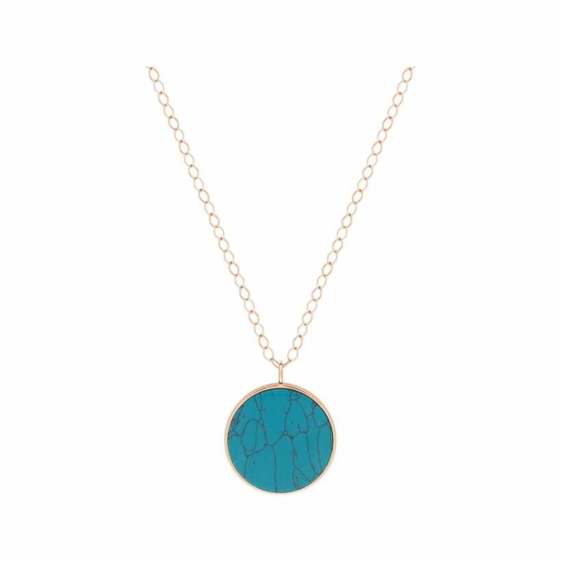 Ginette NY Jumbo EVER necklace, rose gold and turquoise