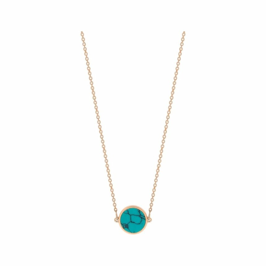 Ginette NY MINI EVER necklace, rose gold and turquoise