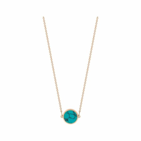 Ginette NY MINI EVER necklace, rose gold and turquoise