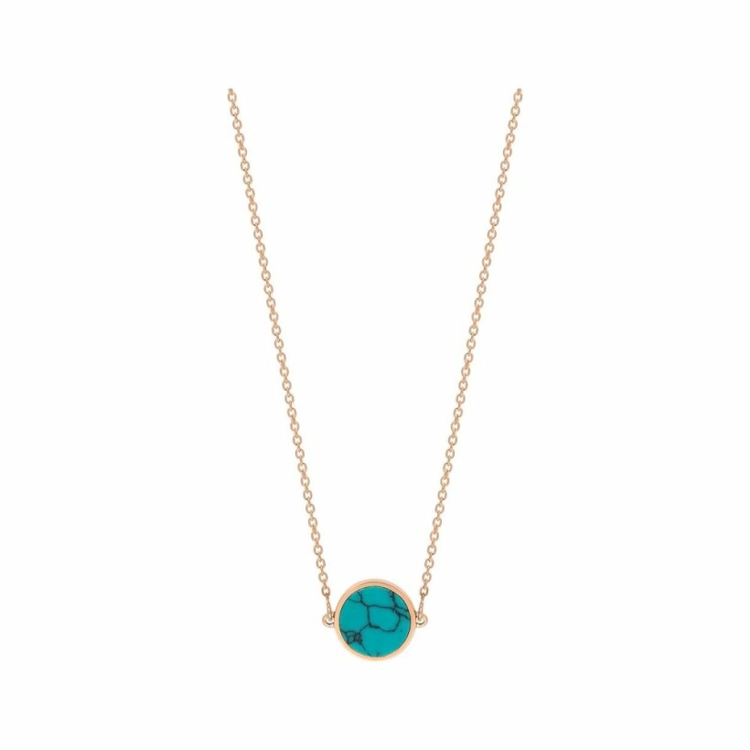 Ginette NY MINI EVER necklace, rose gold and turquoise