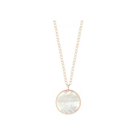 GINETTE NY JUMBO EVER DISC  necklace, rose gold and mother-of-pearl