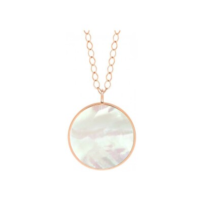 Collier Ginette NY JUMBO EVER DISC en or rose et nacre