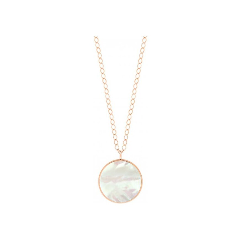 GINETTE NY JUMBO necklace, rose gold and mother-of-pearl