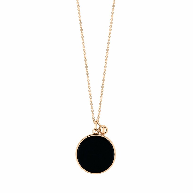 GINETTE NY EVER necklace, rose gold and onyx 