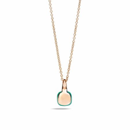 Pomellato Capri necklace, rose gold, chrysoprase and blue sapphires