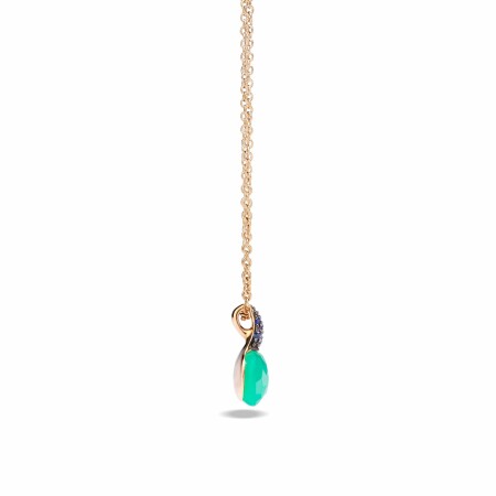 Pomellato Capri necklace, rose gold, chrysoprase and blue sapphires