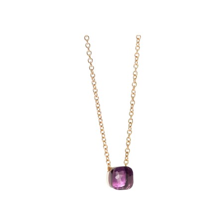 Pomellato Nudo pendant with chain, rose gold and Amethyst