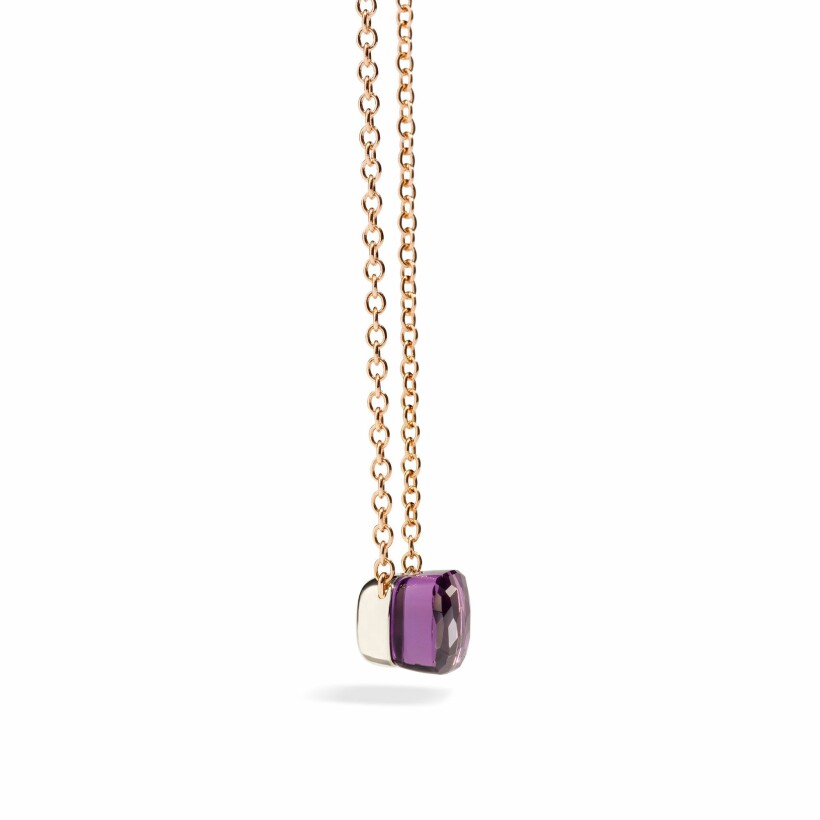 Pomellato Nudo pendant with chain, rose gold and Amethyst