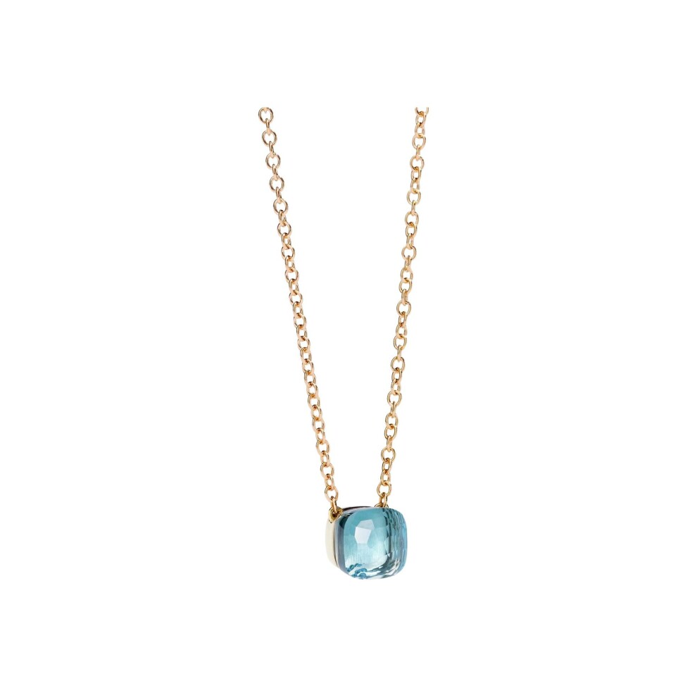 Pomellato Nudo pendant with chain, rose gold and topaz