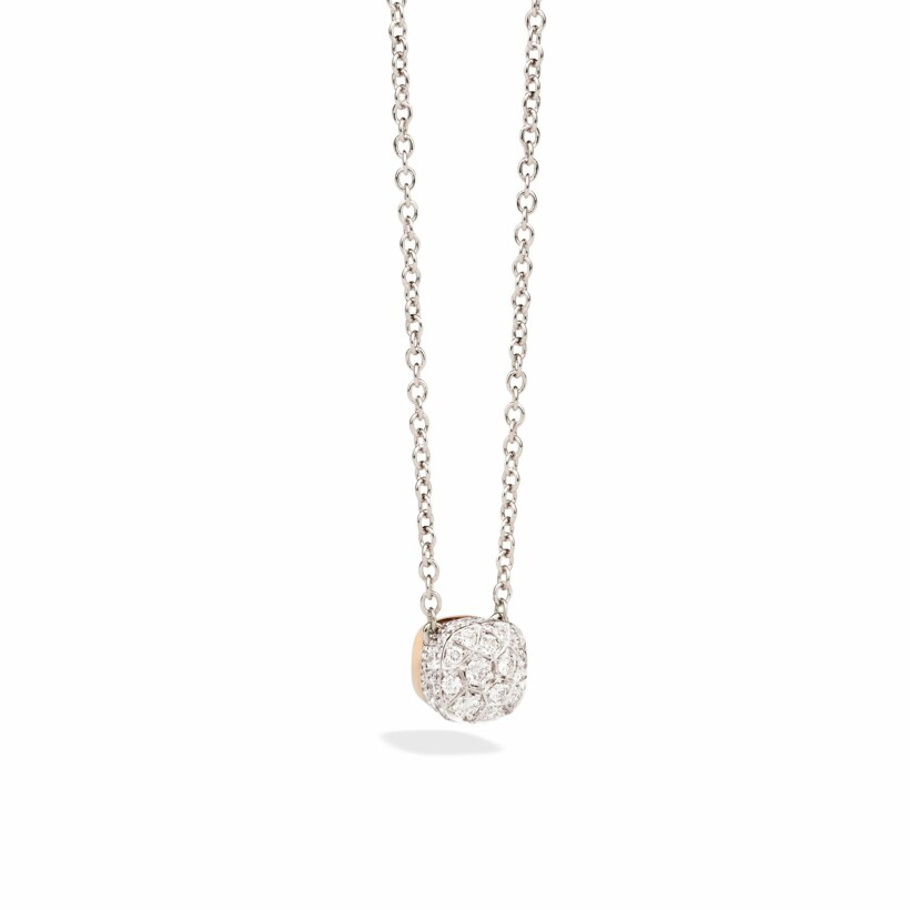Pomellato Nudo pendant with chain, rose gold, white gold and diamond
