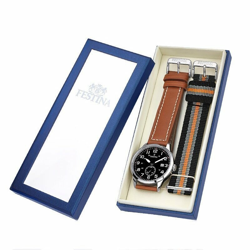 Coffret de montre Festina Rétro F20347/7 avec bracelet supplémentaire