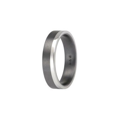 Bague L'Atelier du Tantale Fusion Prince Gun 5mm en tantale et platine