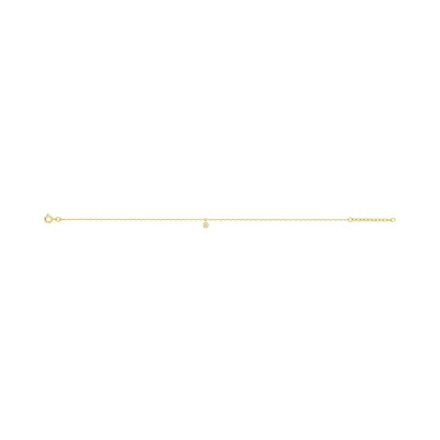 Chaîne de cheville en or jaune et oxyde de zirconium