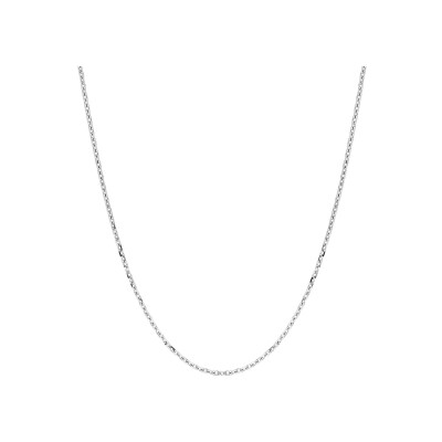 Chaîne maille forçat en or blanc, taille 42cm