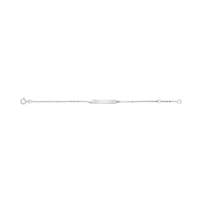 Gourmette Bébé en or blanc, taille 14cm
