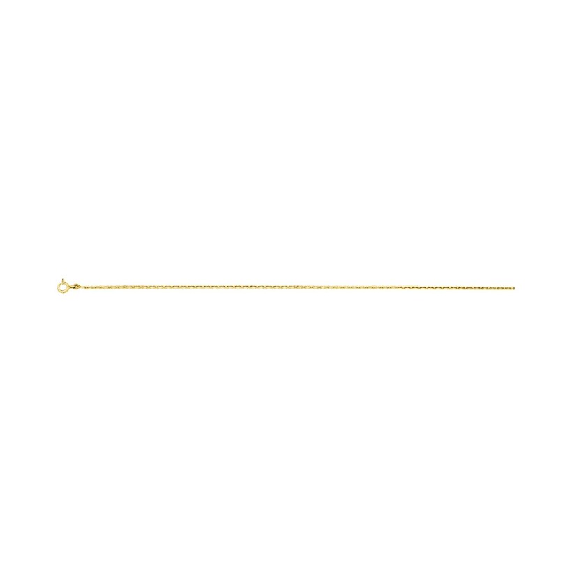 Chaîne forçat diamantée en or jaune, 45cm
